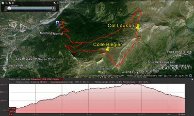 Map Monfol-Col Lauson-sentiero Cannoni