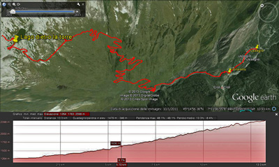 Map Usseglio-Lago dietro la torre