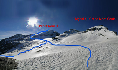 Punta Roncia dal Rocher de Cailla