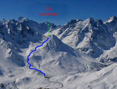 Itinerario al col de Laurichard, visto dalla Tete Noire