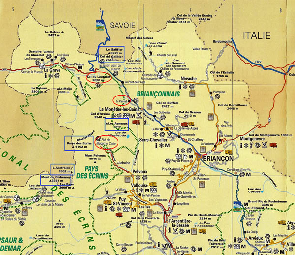 Map Oisans & Brianconnaise