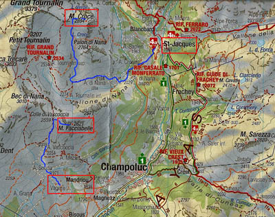 Map Monte Facciabella