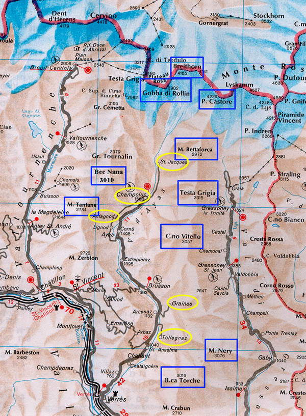 Map Valle Ayas