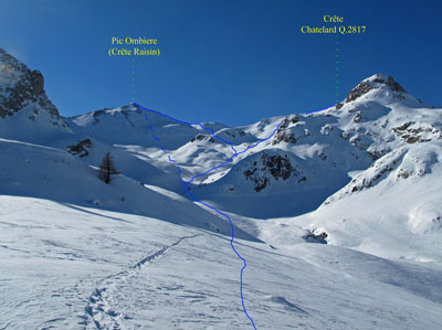 Itinerario dal rifugio Chardonnet