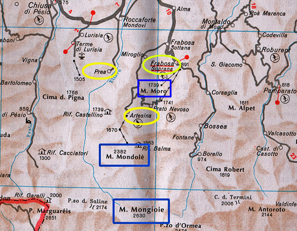 Map Valle Maudagna-Ellero