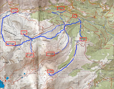 Map Monte Ghincia Pastour