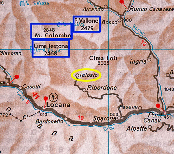 Map Valle Ribordone