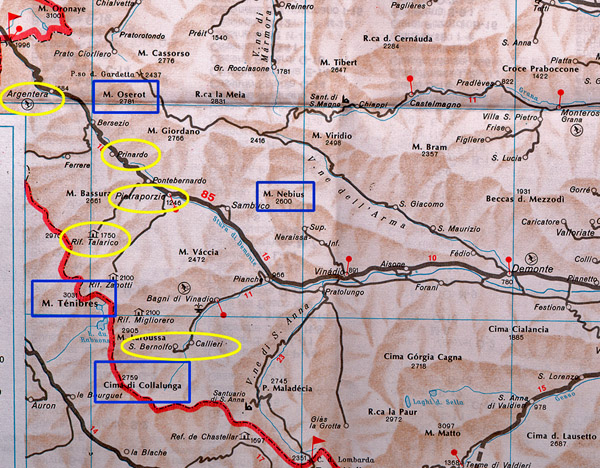 Map Valle Stura