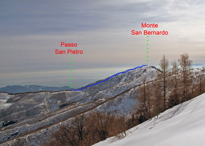 Monte San Bernardo visto da sopra il Santuario di Val Mala