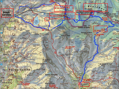 Map Piccolo Cervino