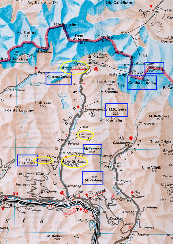 Map Valtournanche