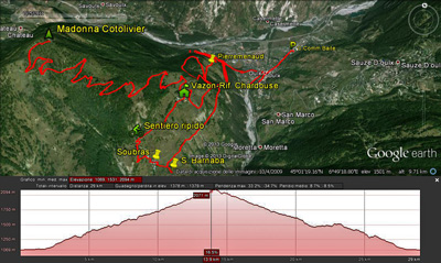 Map Oulx-Madonna Cotolivier-Soubras