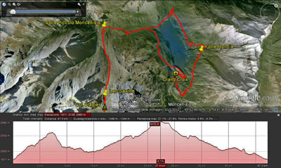 Map Lago Moncenisio-Forte Roncia-Lago Savine-Col Clapier