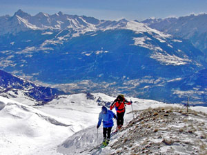 Emilius e Pointe de la Pierre salendo alla Punta Leiss&egrave;